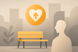 Gula bänken på Krämaren invigs för att främja psykisk hälsa